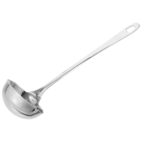Zerodeko Stainless Steel Ladle with Pouring Spout – Metal Soup & Canning Spoon for Kitchen Use