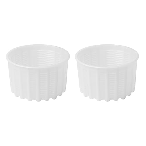 Cheese Mold for Cheese Making 20 oz - Cheese Making Basket for Ricotta, Feta, Camembert - Strainer Perforated Plastic Molds for Making Soft Cheese All Types, 2 Pcs