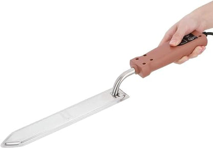 Electric Honey Knife with Uncapping Scratcher Fork, Stainless Steel Honey Cutter, Honey Extractor, Beekeeping Scraper Tool with Wood Handle, Beekeeping Equipment Tools