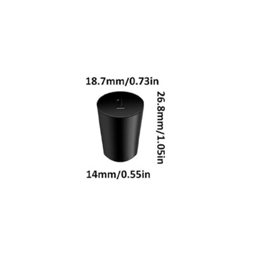 Laboratory Grade Rubber Stoppers, 25 Pieces Assorted Tapered Bungs Set, 1# Solid Black Round Rubbers Hole Plugs - size: 25pcs 1#
