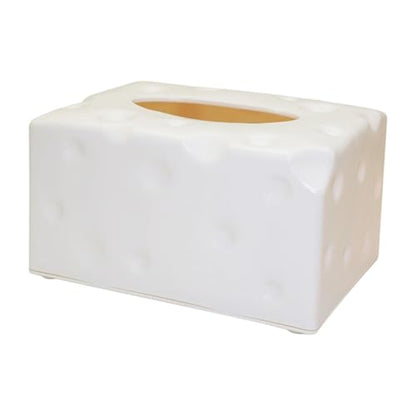 Tissue Storage Box Paper Towel Organiser Cheese Shaped Napkin Dispenser Kitchen Dining Room Essential Napkin Storage Box - color: White