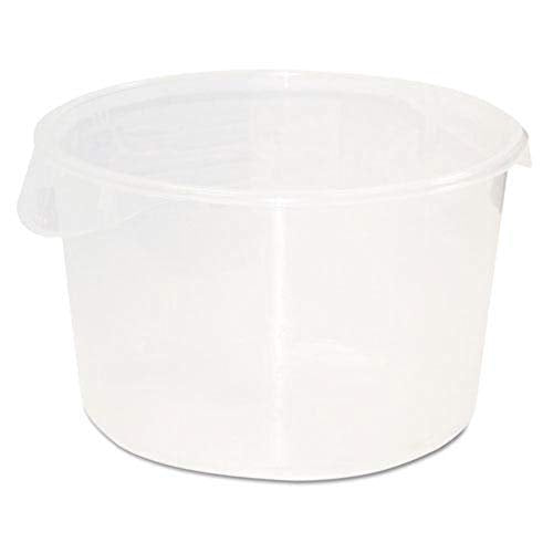 Rubbermaid Commercial Products Plastic Round Food Storage Container, 12 Quart, Clear, High Temperature Range Food Organization/Storage for Wet/Dry Food in Kitchen/Restaurants/Cafeteria - color: Clear, size: 12 Qt.