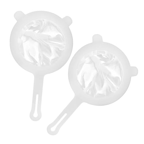 Uonlytech 2pcs Fine Mesh Food Strainer for Honey Extractor and Juice Filtering, Plastic Hand Strainer with Double Handles, Kitchen Sieve for Soy Milk, Coffee, and Tea Filtering
