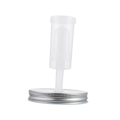 Healifty Fermenting Lid Kit for 87mm Wide Mouth Mason Jars with Airlock and Seal, Fermenter Jar Accessories for Pickling and Canning, 1 Lid + 1 Fermentation Tool Set for Home Random Color