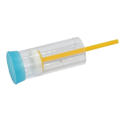 Bee Queen Marking Cage Bottle Box 8pcs Queen Bee Labeled Bottle Beekeeping Equipment Fertility Queen Mark Plastic Bottle Mark with Soft Plunger Bee Marker Tools