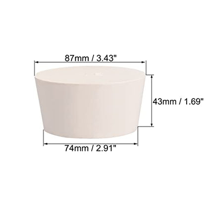 uxcell White Tapered Shaped Solid Rubber Stopper for Lab Tube Stopper Size 75-80mm 1pcs - size: 74x85x43mm