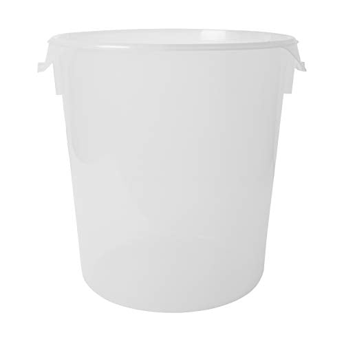 Rubbermaid Commercial Products Plastic Round Food Storage Container, 22 Quart, White, High Temperature Range Food Organization/Storage for Wet/Dry Food in Kitchen/Restaurants/Cafeteria - color: Clear, size: 22 Qt.