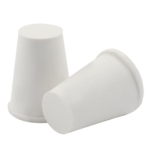 Solid Rubber Stoppers, Size 000#, 20 Pack | Tapered Plugs, White Natural Rubber Bungs, For Test Tubes, Flasks & Lab Equipment - size: 000#