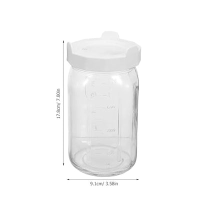 Yardwe 2pcs Quart Mason Jar Sprouting Kit with Mesh Lids - Wide Mouth Glass Sprouting Jars for Kitchen Seed Germination and Microgreens Starter - Home Herb and Vegetable Growing Set
