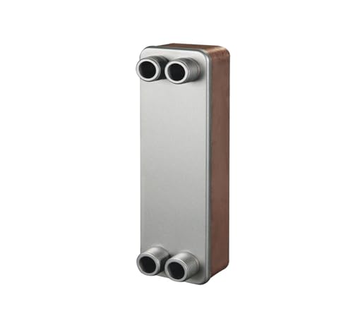 Female Thread Plate Wort Chiller Version 11 Plates Water to Water Heat Exchanger, Copper SS316L Stainless Steel Brazed Plate Heat Exchanger