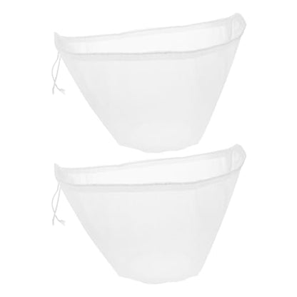Reusable Fine Mesh Food Strainer Bags 2pcs Detachable Filter Pouches for Soybean Milk Juice Brewing and Kitchen Food Draining, Small 37cm Drawstring Straining Bags for Home Cooking