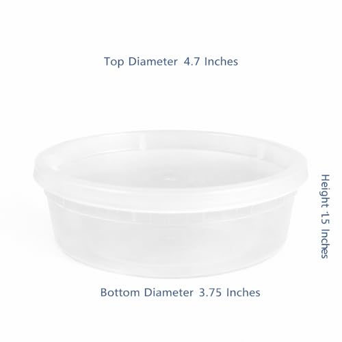 8 oz [30-Pack] Microwavable Plastic Deli Food Storage Containers with Lids | BPA Free, leak-resistant, stackable and freezer-safe design helps keep food fresh and secure - size: 8 oz - 30 Pack