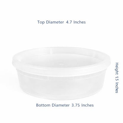 8 oz [30-Pack] Microwavable Plastic Deli Food Storage Containers with Lids | BPA Free, leak-resistant, stackable and freezer-safe design helps keep food fresh and secure - size: 8 oz - 30 Pack