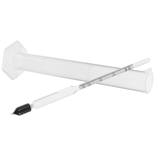 ABOOFAN Dough Hydrometer with Graduated Cylinder Kit, Specific Gravity and Baume Scale Meter for Food Testing, 0-35 Range Plastic Cylinder, Portable Kitchen Hydrometer for Dough and Liquid