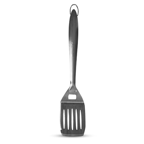 Grillbot BBQ Grill Spatula for Outdoor Grill, Heavy-Duty Multi-Function Stainless Steel Griddle with Serrated Cutting Edge & Bottle Opener, Long Handle BBQ Spatula, Dishwasher Safe - color: BBQ Spatula