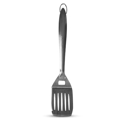Grillbot BBQ Grill Spatula for Outdoor Grill, Heavy-Duty Multi-Function Stainless Steel Griddle with Serrated Cutting Edge & Bottle Opener, Long Handle BBQ Spatula, Dishwasher Safe - color: BBQ Spatula