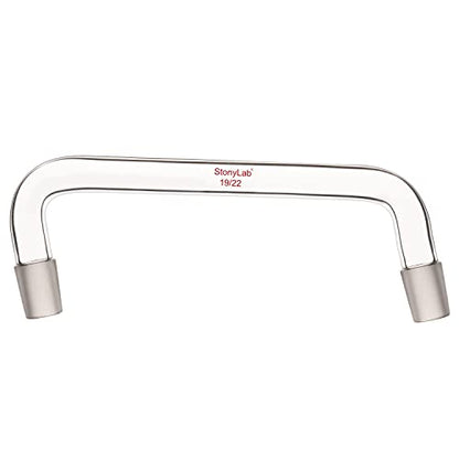 stonylab Glass Distilling Adapter, Borosilicate Glass 75 Degree and 105 Degree Bent Chemistry Adapter with 19/22 Standard Taper Inner Joints, 150 mm Length - size: 19/22 Joint