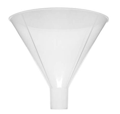 EISCO Powder Funnel, 4" - Polypropylene Plastic - Parallel Stem - Resistant to Acids & Alkalis - Great for Laboratory, Classroom or Home Use