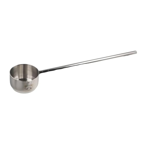Stainless Steel Soup Spoon, Long Handle Oil Splashing Spoons with Pour Spout Heat-Resistant Hot Oil Scoop Spoon for Serving Chocolates, Gravies and Sauces