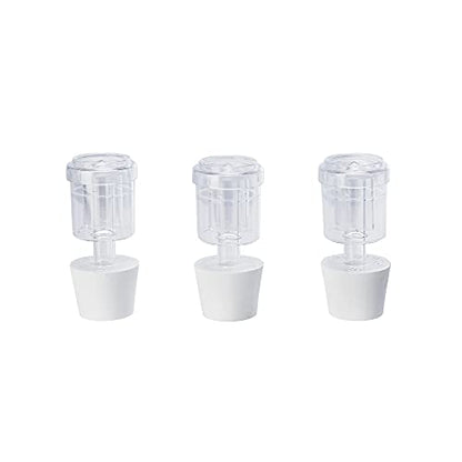 North Mountain Supply 2-Piece Airlocks with #6.5 Rubber Stoppers for Fermentation - Airlocks for Wine Making, Brewing Beer, and Fermenting Foods - 3 Pack