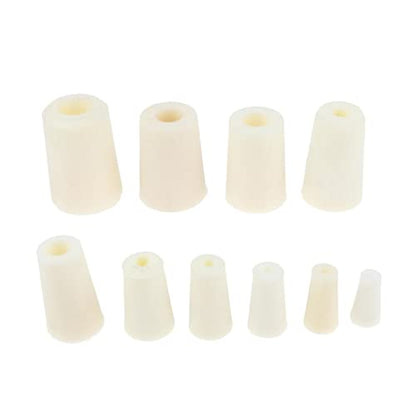 5 Pieces Test Tube Stopper Plugs Rubber Bung Stoppers Silicone Tapered Plugs Bung Airtight Seal Flexible Silicone Suitable for Househo, White, 13mm
