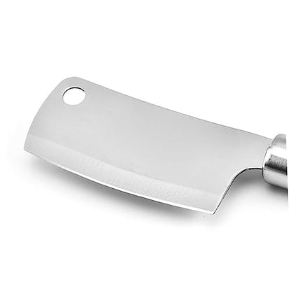 HEALLILY 2pcs Stainless Steel Cheese Knife Slice Cheese Spreader Chopping Mini Cleaver Kitchen Utensils
