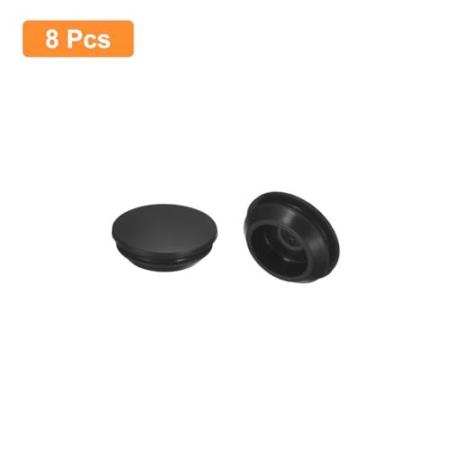 uxcell 8Pcs Silicone Plugs, Rubber Round Snap in Locking Hole Plugs for 20-22mm Hole, Hole Stoppers Waterproof Hole Plug for Metal Tube, Furniture End Caps Inserts, Black - size: 20-22mm