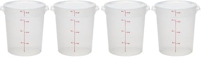Cambro Food Storage Containers with Lids (BPA-Free) - 4 Quart - Food Grade Buckets with Lids (4 Pack) - For Dough Proofing and Brining (Translucent) - size: Pack of 2