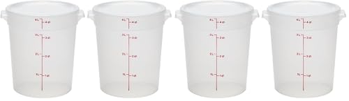 Cambro Food Storage Containers with Lids (BPA-Free) - 4 Quart - Food Grade Buckets with Lids (4 Pack) - For Dough Proofing and Brining (Translucent) - size: Pack of 2