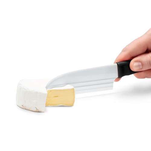 Dreamfarm Knibble Lite 3-In-1 Non-Stick Cheese Knife for Charcuterie, Slicing, Spreading, with Built-In Fork to Serve & Share Foods - 9" Black | Slices hard and soft cheeses, spreads condiments, with barbed fork for serving and sharing charcuterie, 9" - c