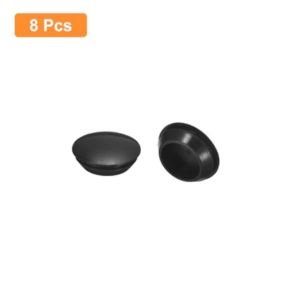 Uxcell 8Pcs Silicone Rubber Round Snap-in Locking Plugs for 28-30mm Holes, Waterproof Stoppers for Metal Tube, Furniture End Caps Inserts, Black - size: 28-30mm