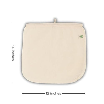 Reusable Nut Milk Bags for Straining - Unbleached Cotton Almond Milk Bags - BPA-Free Oat Milk Strainer Bags - Washable Juice Filtration Bags (Set of 3 X-Large - 14"x12") - size: 3 X-Large: 14"x12"