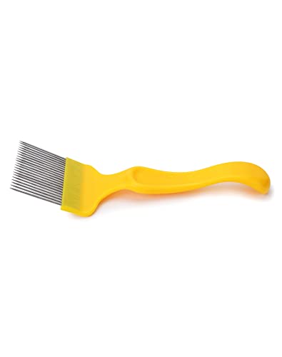 QWORK Stainless Steel Bee Keeping Uncapping Fork, 3Pcs 21-Tooth Tines Bee Honey Uncapping Fork Hive Heekeeping Tools Sturdy Beekeeping Equipment Opening Fork