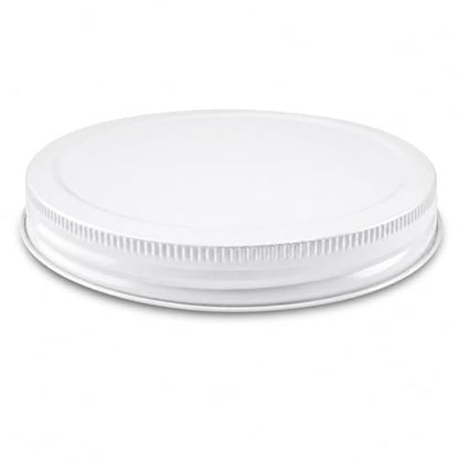 White Metal Lid for 1 Gallon & 1/2 Gallon Wide Mouth Glass Jars – 110mm (4.33") ID & (4.50") OD Fit – Food-Grade, Leak-Resistant Caps (Jars Not Included)