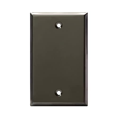 ENERLITES Blank Device Metal Wall Plate, Corrosion Resistant, Standard Size 1-Gang 4.50" x 2.76", Stainless Steel 201, 7701-PBK, Polished Black - color: Polished Black, size: Standard Size