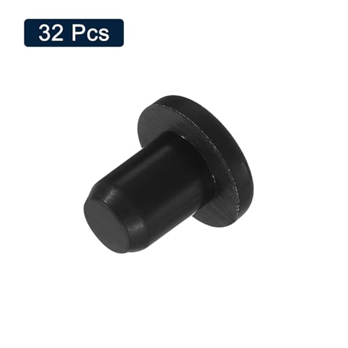 uxcell 32 Pieces Black Rubber Stopper, 5.8mm Plug Holes for 5.5/0.22" Hole - size: 5.5 mm