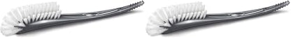 Philips AVENT Baby Bottle Brush | Nipple Cleaning | Grey | Pack of 2 | SCF145/18 - size: 1 Count (Pack of 2)