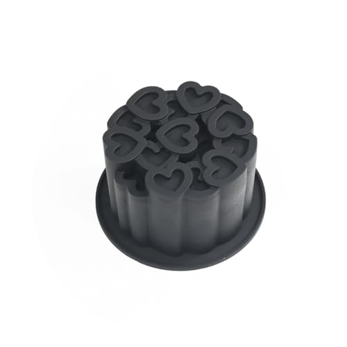 Silicone Mold, 3D Love Heart Pattern Cylinder Baking Mould for Mousse Cake, Fondant, Soap, Ice Cream, Chocolate, Candy, Non-Stick Easy Release BPA Free Food Grade Silicone Molds (B_ Love Heart) - size: B_ Love Heart