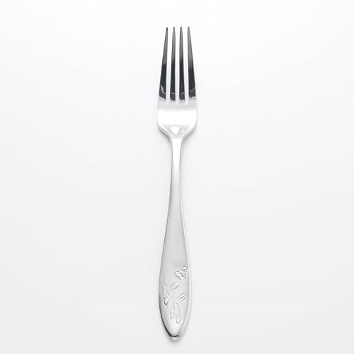 Lenox Silverware Set For 12, Butterfly Meadow 65-Piece Flatware Set, Service For 12, 18/10 Stainless Steel, Dishwasher Safe, Butterfly and Flower Motif, Includes Serving Utensils (Silver, 65 Piece) - style: 65-Piece Flatwate Set