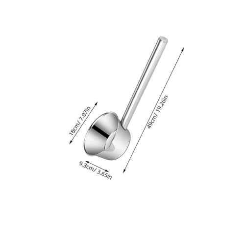 Generic Long Handle Stainless Steel Water Ladle with Pour Spout, 35cm Extended Kitchen Soup Scoop for Cooking and Garden Watering