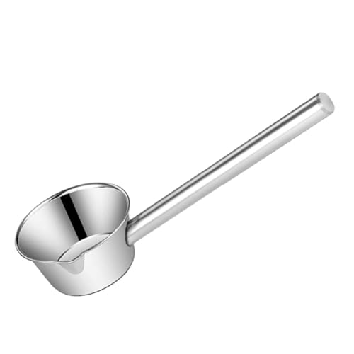 Stainless Steel Long Handle Ladle with Pour Spout 35cm Water Scoop Kitchen and Garden Watering Tool Sturdy Metal Water Dipper for Cooking and Outdoor Use