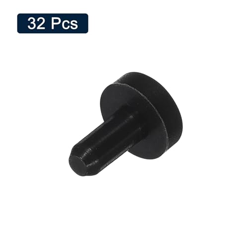 uxcell 32 Pieces Black Rubber Stopper, 3mm Plug Holes for 2.5-2.8mm/0.1-0.11" Hole - size: 2.5-2.8 mm