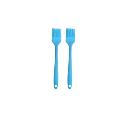 Silicone brush, Oil Brush for BBQ Kitchen Cooking Baking and Grilling (2 PCS,blue) - color: Blue
