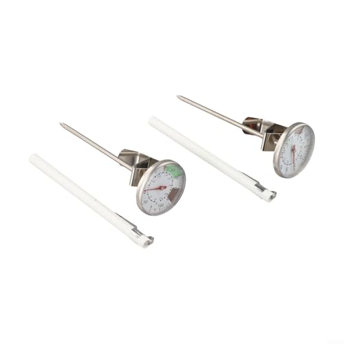 2 Pack Milk Frothing Thermometer Coffee Steel Probe Type with Clip Latte Chocolate from 30 to 210f Gadget Pitcher