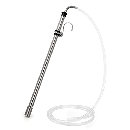 Brewing Auto Siphon, Stainless Steel Siphon Racking Cane With Carboy Clip, Homebrewer Easily Faster Transfer Wort From Container, 1pcs (Color : Auto siphon kit)