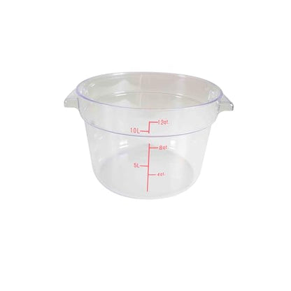 TrueCraftware- 12 Quart Clear Round Food Storage Container Polycarbonate- Commercial Reusable Food Container Canister with Measurement Markings for Meal Prep Pantry Kitchen - size: 12 Quart