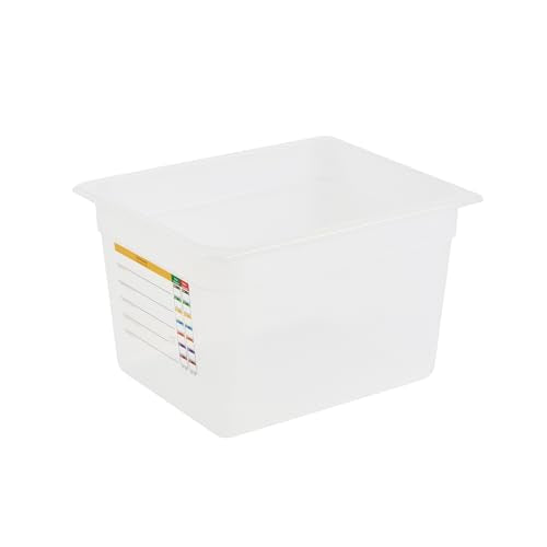 Restaurantware Food Storage Container 1 Pack of 12.7 x 10.3 x 7.8 Inches Plastic Stackable Storage Box White Reusable Label Container Dishwasher Safe For Restaurants And Kitchens