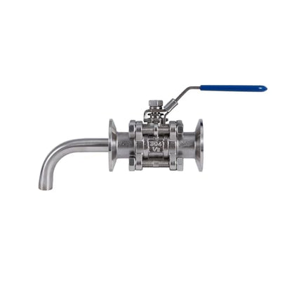 1.5 Inch Tri Clamp Ball Valve & Racking Arm Pick-up Tube Stainless Steel 304 Homebrew Boil Kettle Conical Fermenter Parts