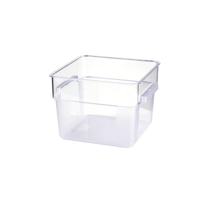 FSE 373-EQ-PA0722 6 Quart Clear Square Food Storage Container, Polycarbonate Ingredient Bin, Stackable Pantry Container for Dry or Refrigerated Use