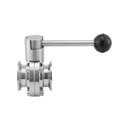 Sanitary Butterfly Valve Tri Clamp Valve with Handle 2" Tri Clamp Clover 2" Tube OD 304 Stainless Steel (pack of 2) - size: 2" Tube OD
